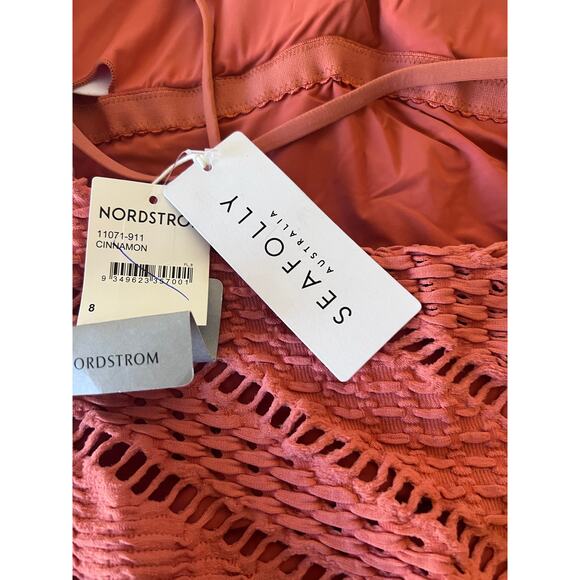 Seafolly Marrakesh Boho Crochet One Piece Swimsuit In Cinnamon Size 8 US - Picture 8 of 11